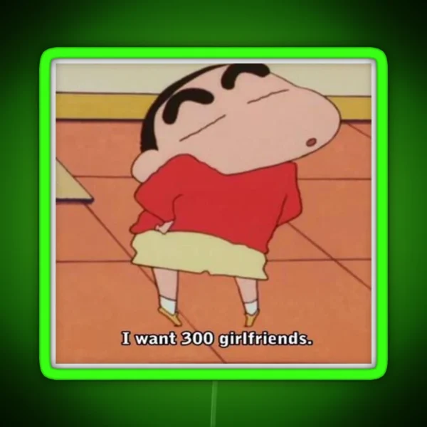 Crayon Shin Chan 300 Girlfriends RGB Neon Sign