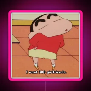 Crayon Shin Chan 300 Girlfriends RGB Neon Sign