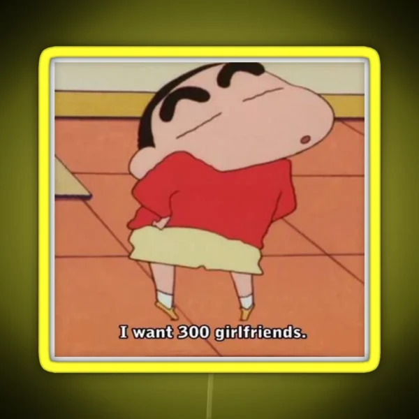 Crayon Shin Chan 300 Girlfriends RGB Neon Sign
