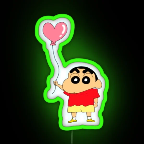 Crayon Shin Chan Heart Balloon RGB Neon Sign