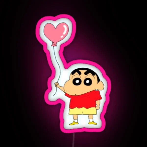 Crayon Shin Chan Heart Balloon RGB Neon Sign