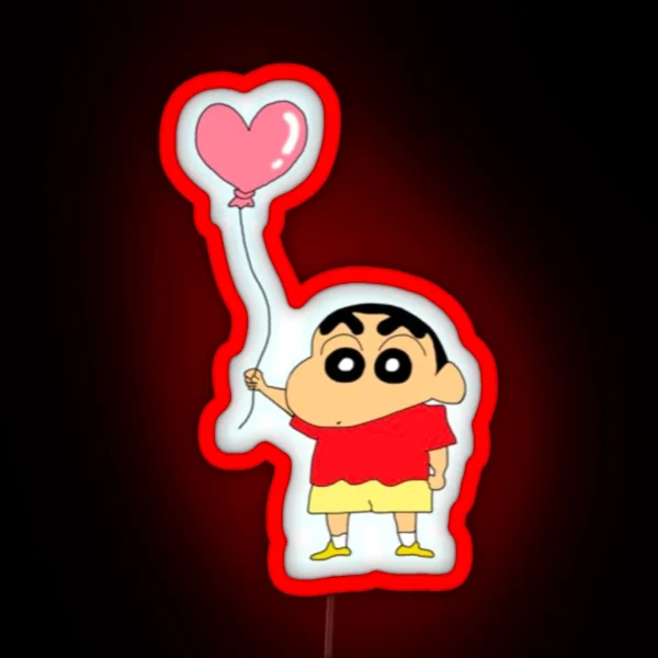 Crayon Shin Chan Heart Balloon RGB Neon Sign
