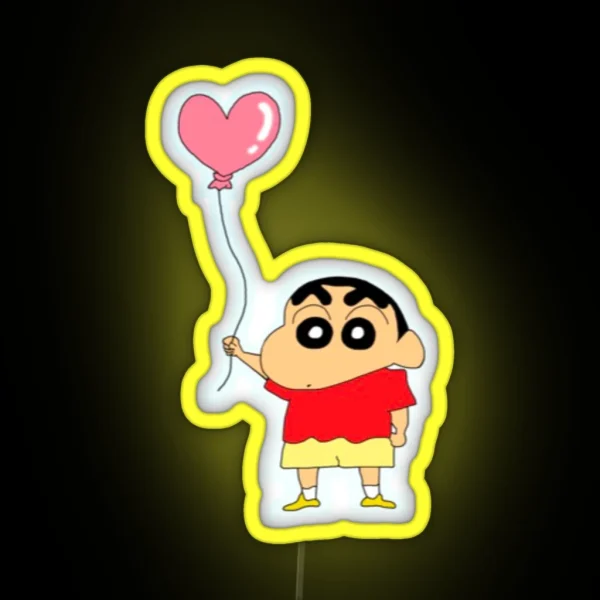 Crayon Shin Chan Heart Balloon RGB Neon Sign