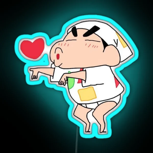 Crayon Shin Chan Kiss RGB Neon Sign