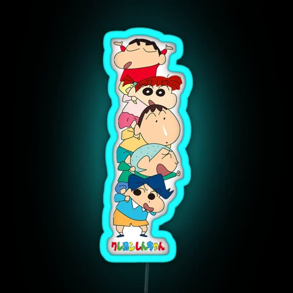 Crayon Shin Chan Piggyback Kasukabe Defense RGB Neon Sign