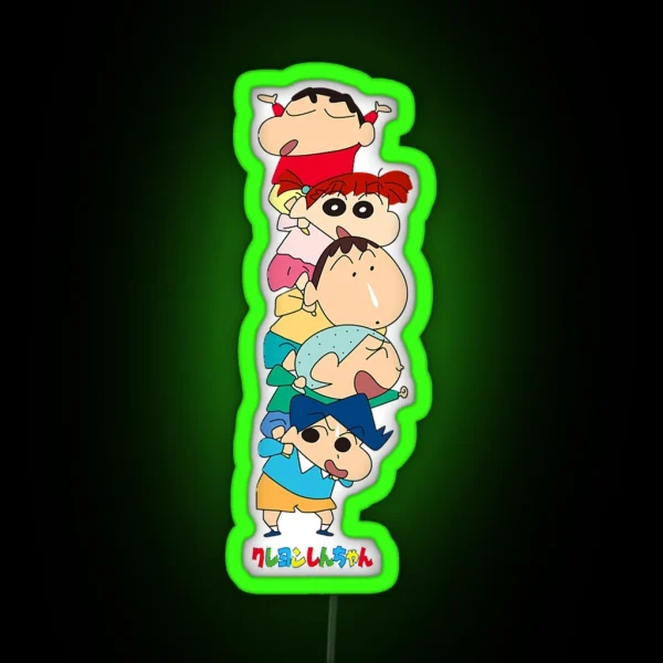 Crayon Shin Chan Piggyback Kasukabe Defense RGB Neon Sign