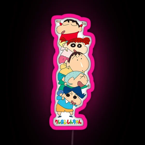 Crayon Shin Chan Piggyback Kasukabe Defense RGB Neon Sign