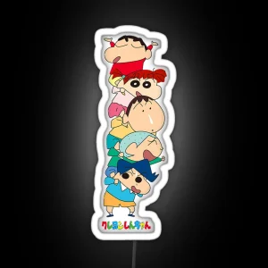 Crayon Shin Chan Piggyback Kasukabe Defense RGB Neon Sign