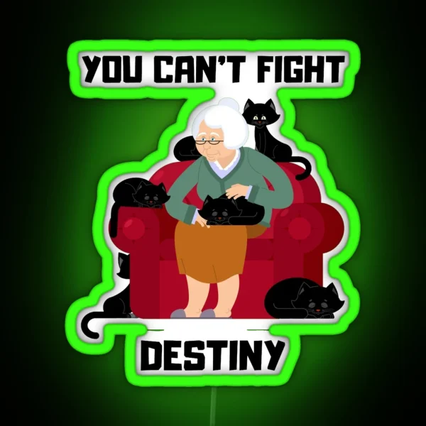 Crazy Cat Lady Is My Destiny Led And Apparel RGB Neon Sign