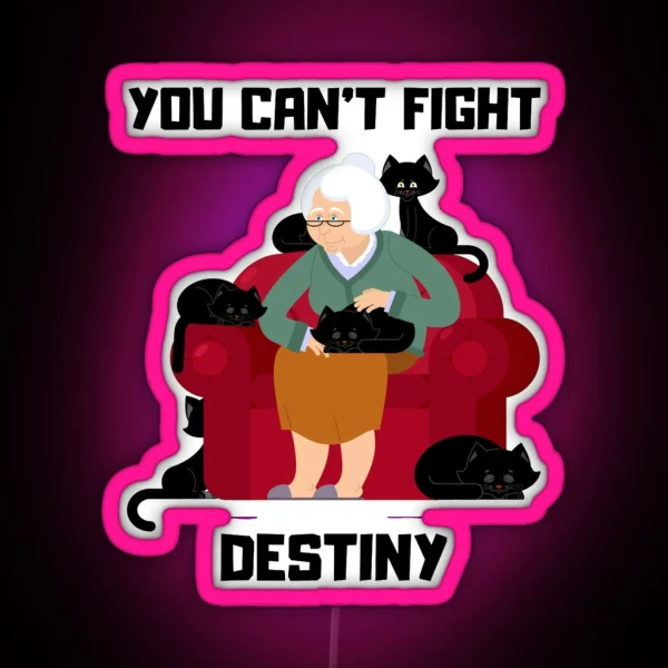Crazy Cat Lady Is My Destiny Led And Apparel RGB Neon Sign