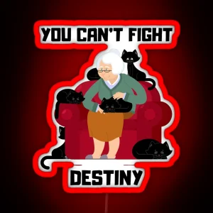 Crazy Cat Lady Is My Destiny Led And Apparel RGB Neon Sign