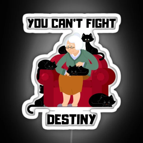 Crazy Cat Lady Is My Destiny Led And Apparel RGB Neon Sign