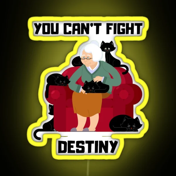 Crazy Cat Lady Is My Destiny Led And Apparel RGB Neon Sign