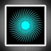 Crazy Circles Fluorescent Green Fluorescent Blue Abstract Illustration RGB Neon Sign