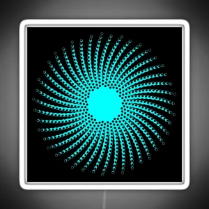 Crazy Circles Fluorescent Green Fluorescent Blue Abstract Illustration RGB Neon Sign