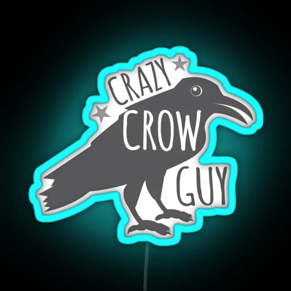 Crazy Crow Guy RGB Neon Sign