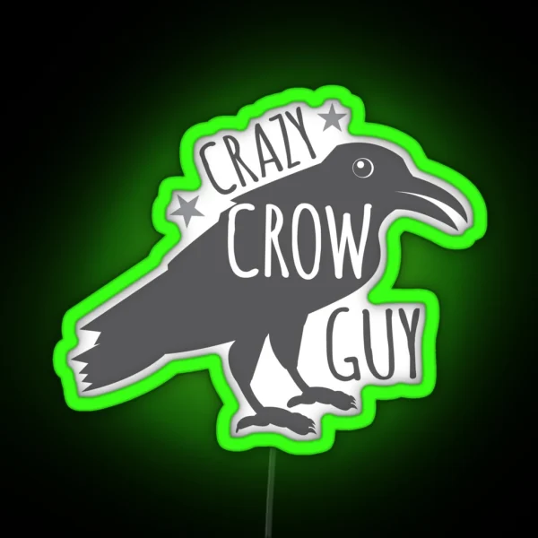 Crazy Crow Guy RGB Neon Sign