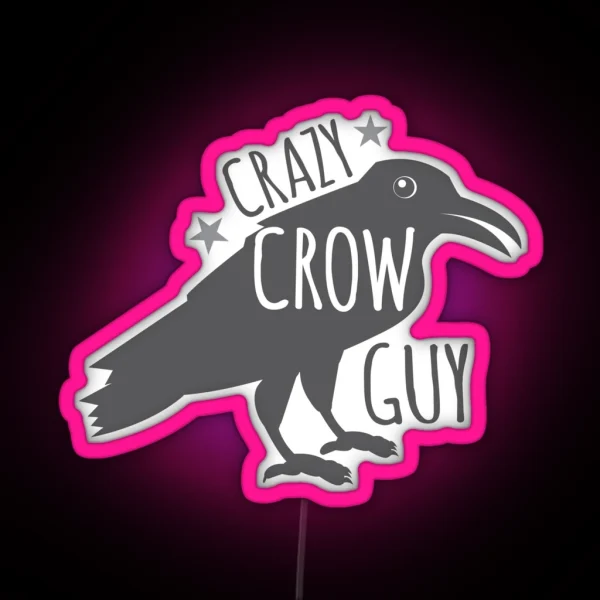 Crazy Crow Guy RGB Neon Sign