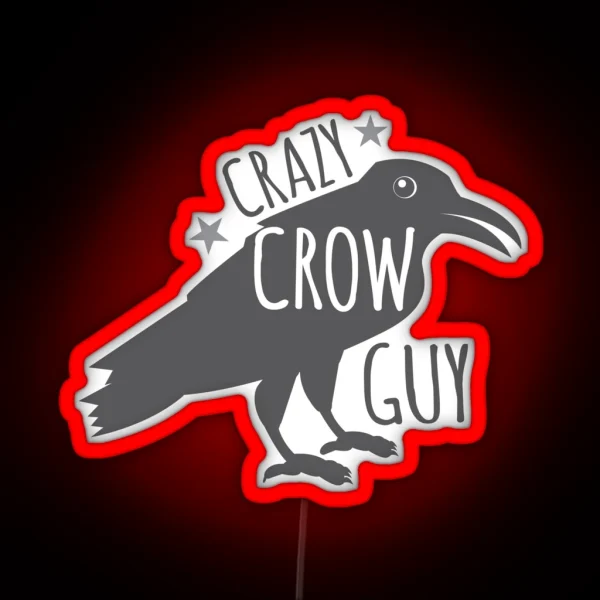 Crazy Crow Guy RGB Neon Sign