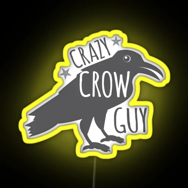 Crazy Crow Guy RGB Neon Sign