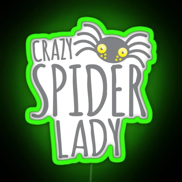 CRAZY SPIDER LADY RGB Neon Sign