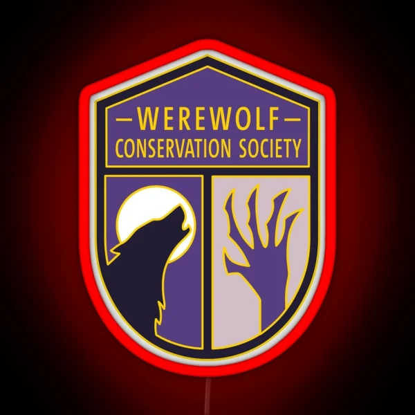 Creature Conservation Werewolf RGB Neon Sign