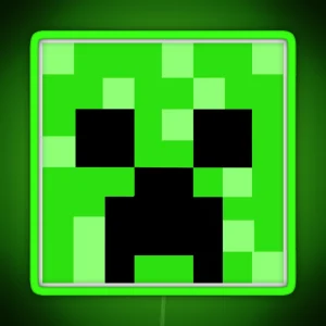 Creeper Minecraft Pattern Texture RGB Neon Sign