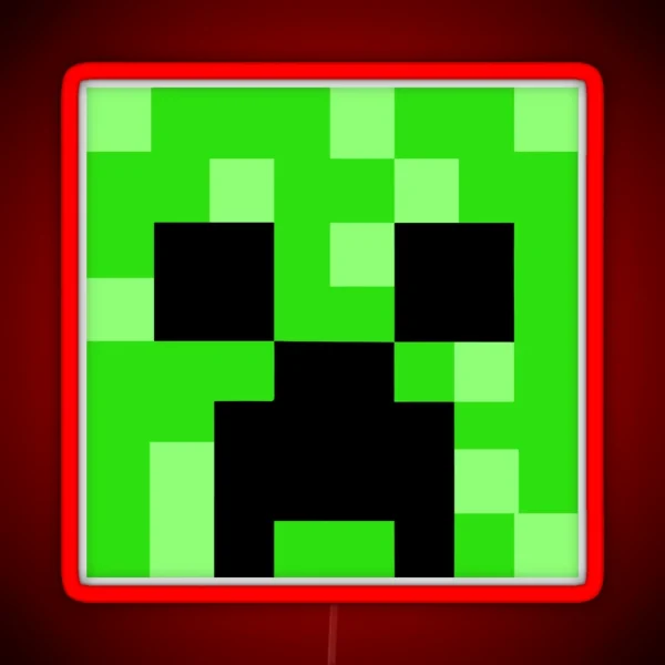 Creeper Minecraft Pattern Texture RGB Neon Sign