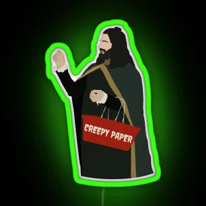 Creepy Paper Nandor What We Do In The Shadows Fan Art RGB Neon Sign