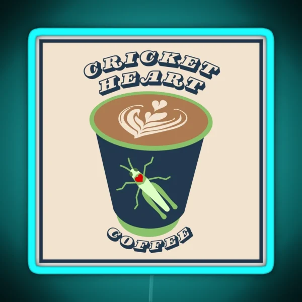 Cricket Heart Coffee RGB Neon Sign