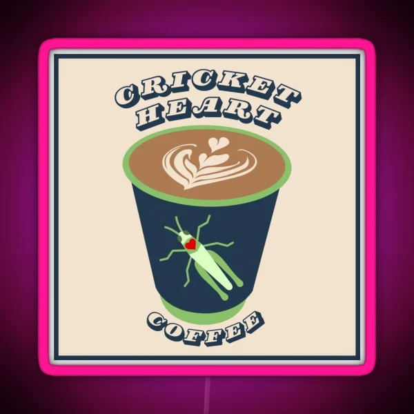 Cricket Heart Coffee RGB Neon Sign