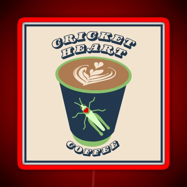 Cricket Heart Coffee RGB Neon Sign