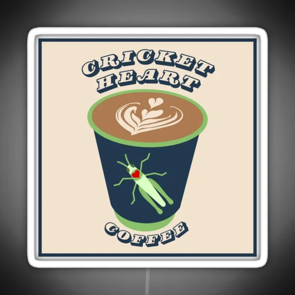 Cricket Heart Coffee RGB Neon Sign
