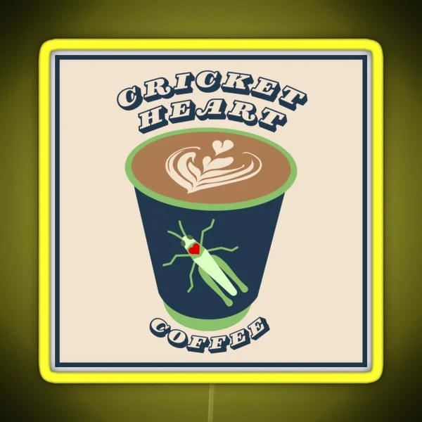 Cricket Heart Coffee RGB Neon Sign
