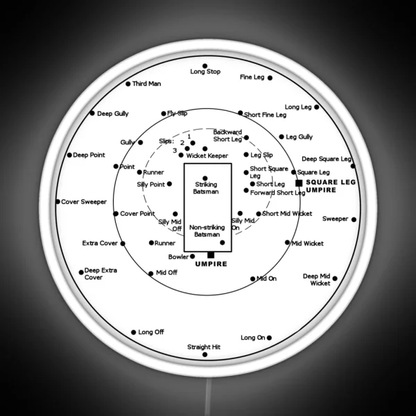 CRICKET PITCH POSITIONS Fielding Positions Diagram RGB Neon Sign
