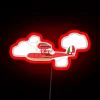 Crimson Pig Red Plane RGB Neon Sign - Image 2