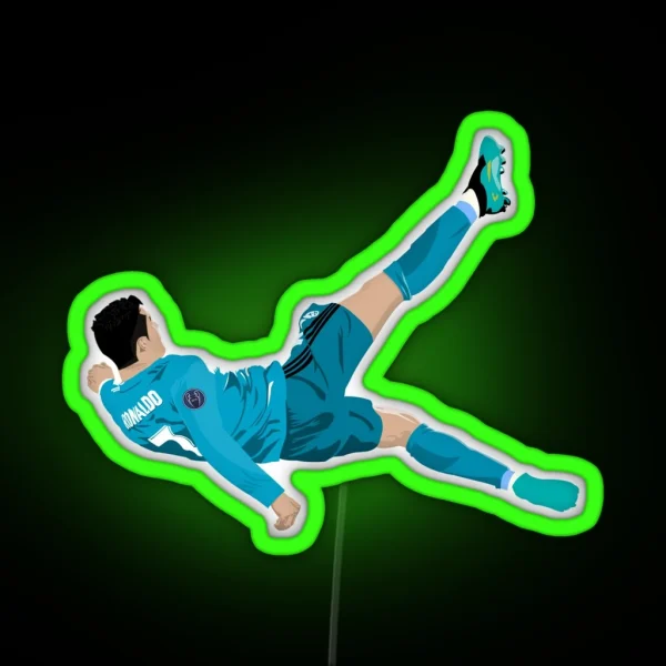 Cristiano Ronaldo Bicycle Kick RGB Neon Sign