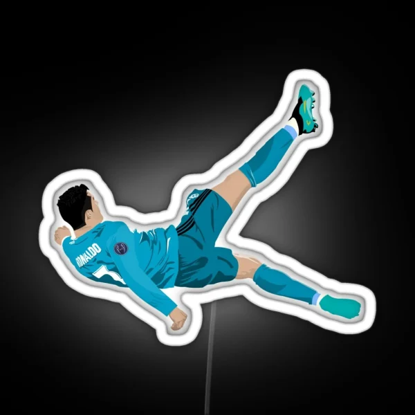 Cristiano Ronaldo Bicycle Kick RGB Neon Sign