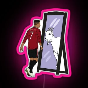 Cristiano Ronaldo Mirror GOAT RGB Neon Sign