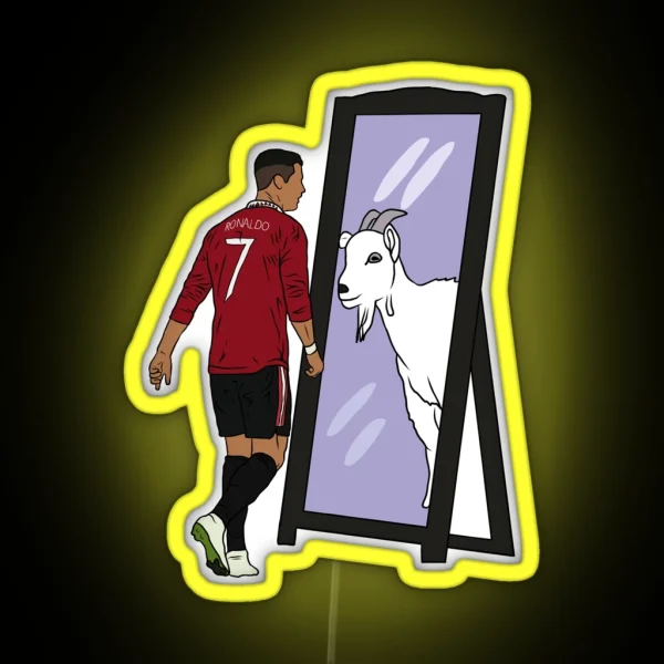 Cristiano Ronaldo Mirror GOAT RGB Neon Sign