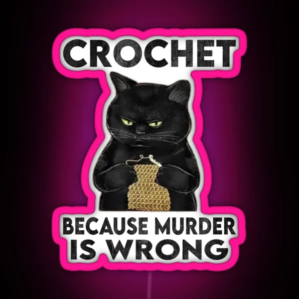 Crocchet Cat RGB Neon Sign