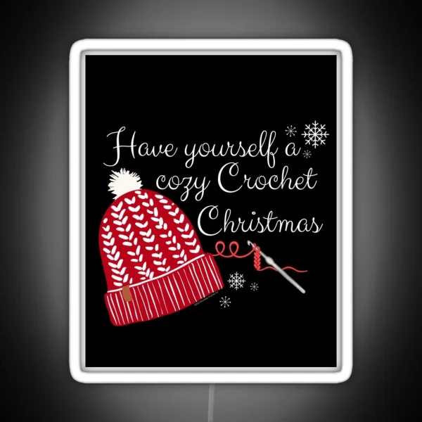 Crochet Christmas Cozy Hat RGB Neon Sign