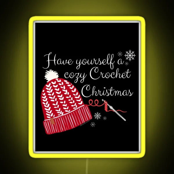 Crochet Christmas Cozy Hat RGB Neon Sign