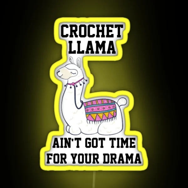 Crochet Funny Gift Crochet Llama Saying RGB Neon Sign