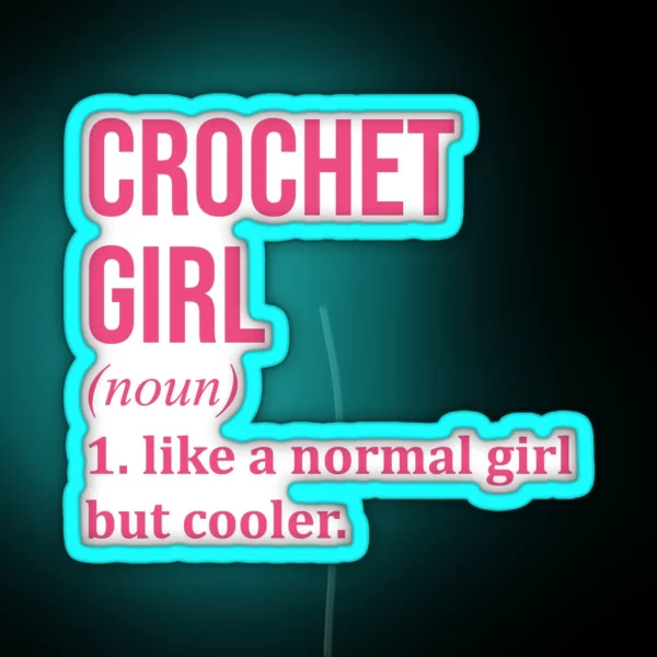 Crochet Girl Definition For Women RGB Neon Sign