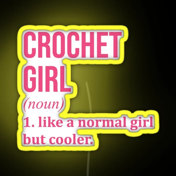 Crochet Girl Definition For Women RGB Neon Sign