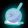 Crochet Hook In Ball Of Yarn RGB Neon Sign - Image 3