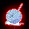 Crochet Hook In Ball Of Yarn RGB Neon Sign - Image 2