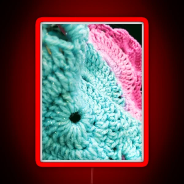 Crochet Pastels Yarn Fiber Art RGB Neon Sign