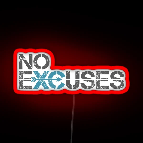 Cross Country Running No Excuses RGB Neon Sign